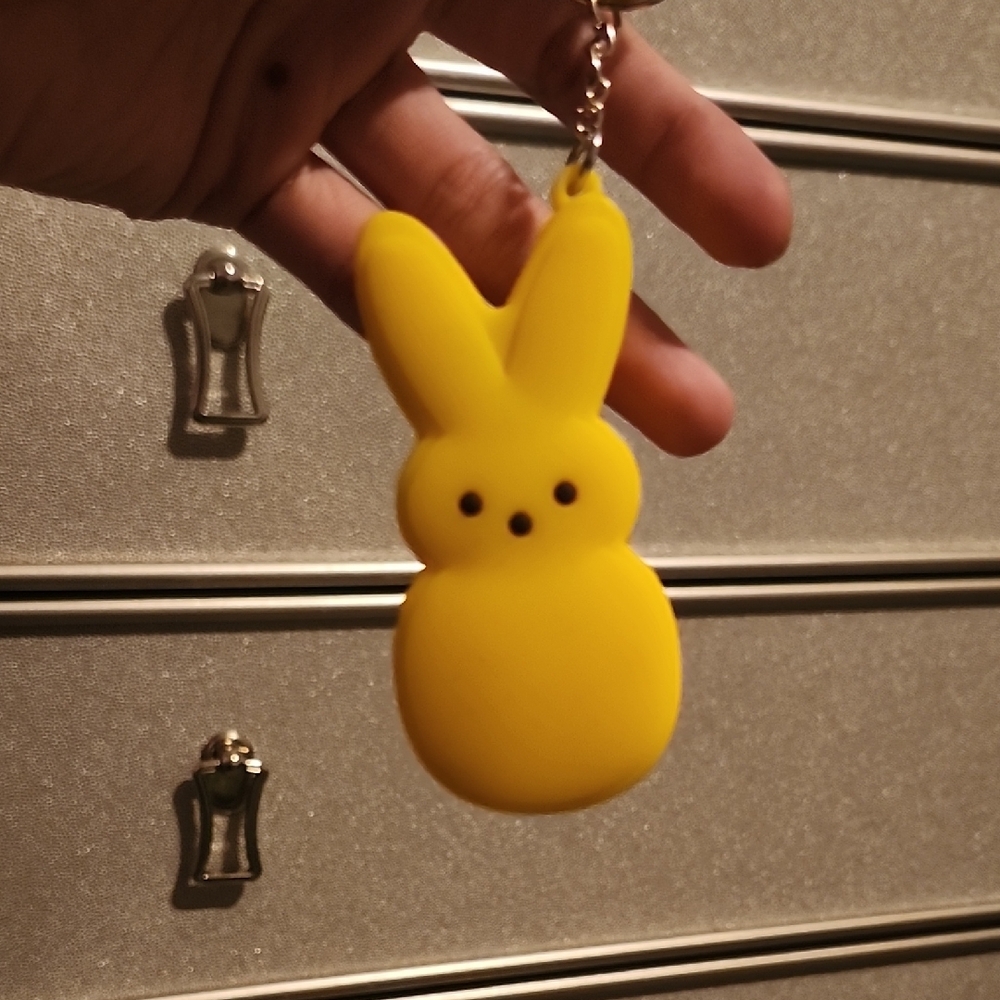 Yellow peeps Bunny chapstick holder Keychain